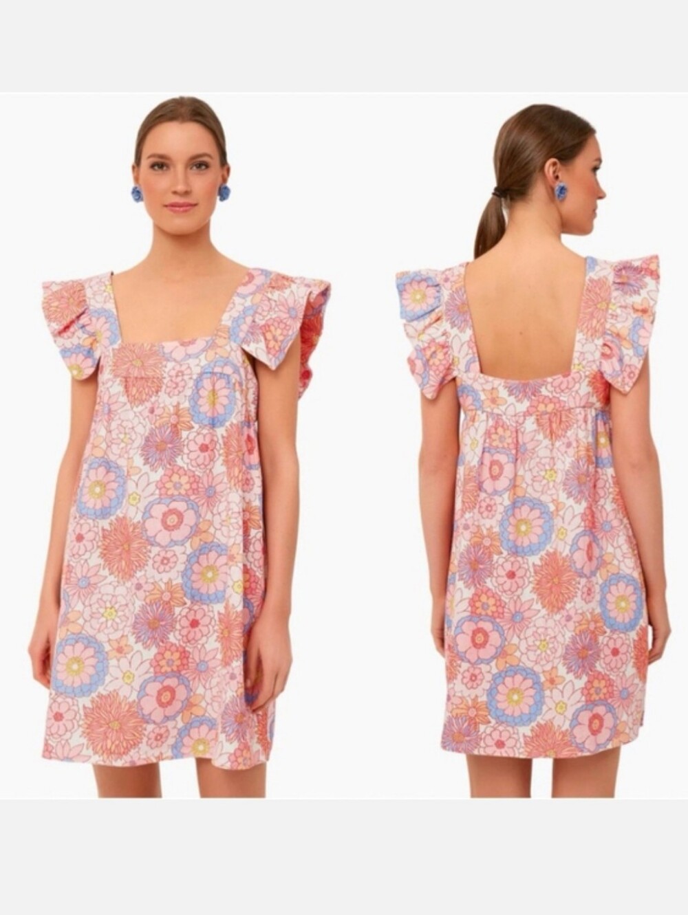 Tuckernuck x Cameran Eubanks Folly Floral Hazel Flutter Sleeve Mini Dress Small